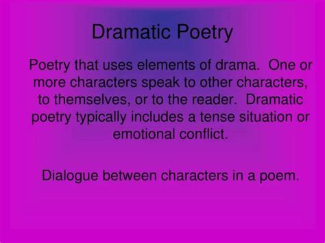 what is dramatic poetry and how does it reflect human emotions?